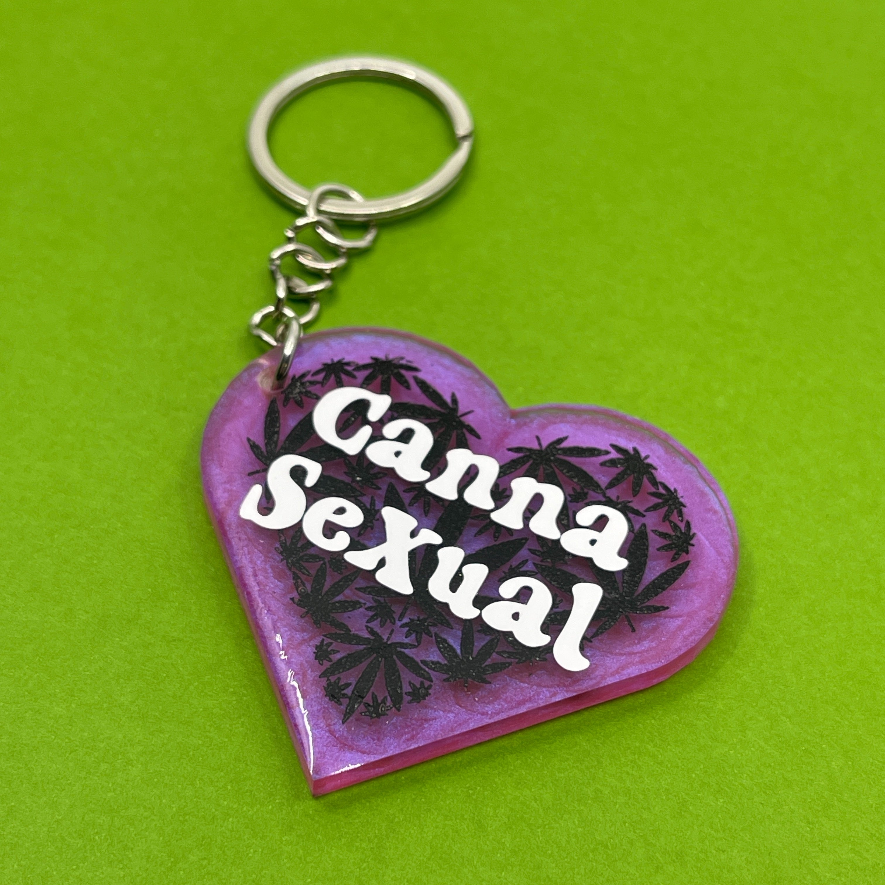 Canna Sexual 420 Heart Keychain Keychain Restrained Grace   