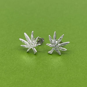 Pot Leaf Stainless Steel Stud Earrings Earrings Restrained Grace   