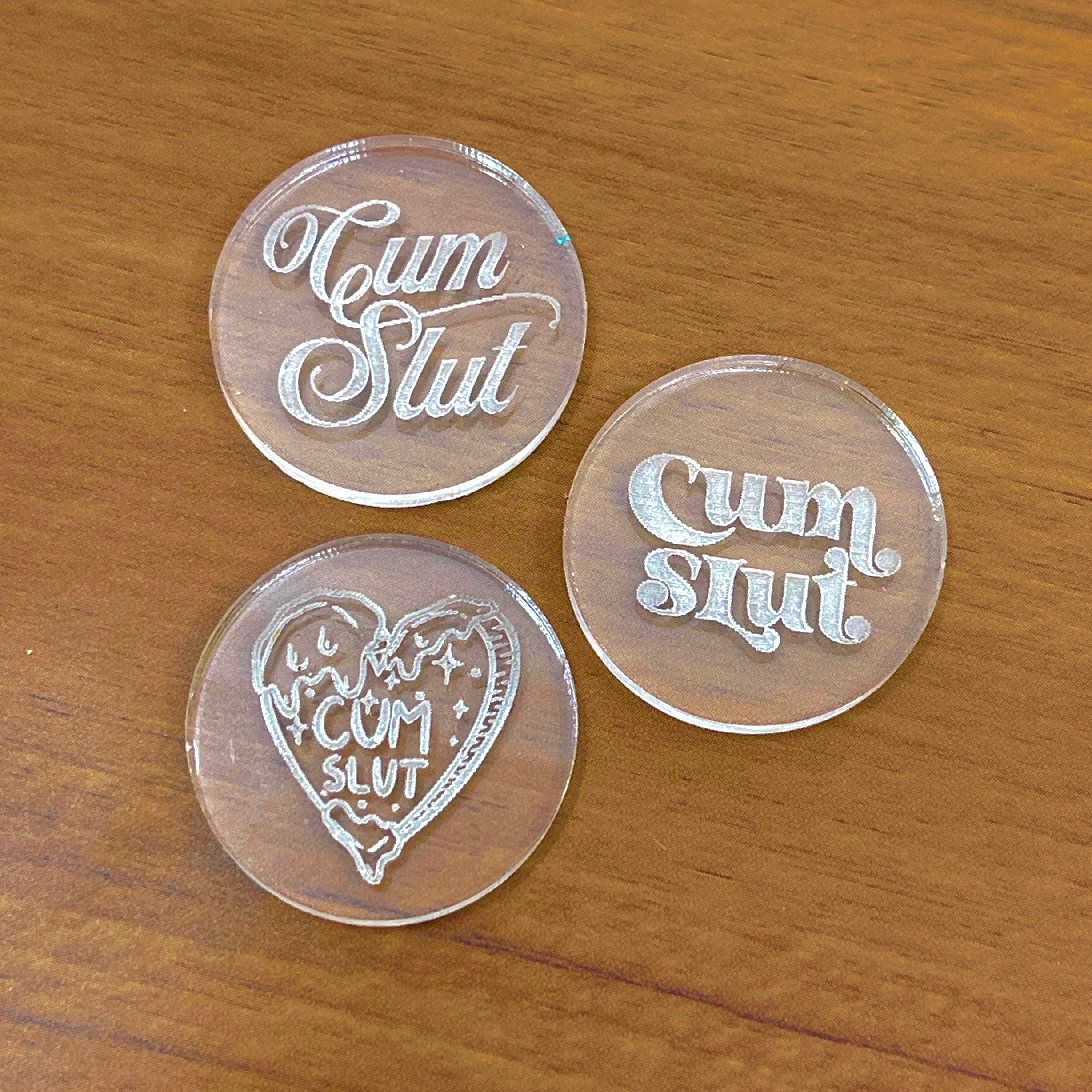 Cum Slut Convertible Collar Tag Insert Set Collar Tag Insert Restrained Grace   