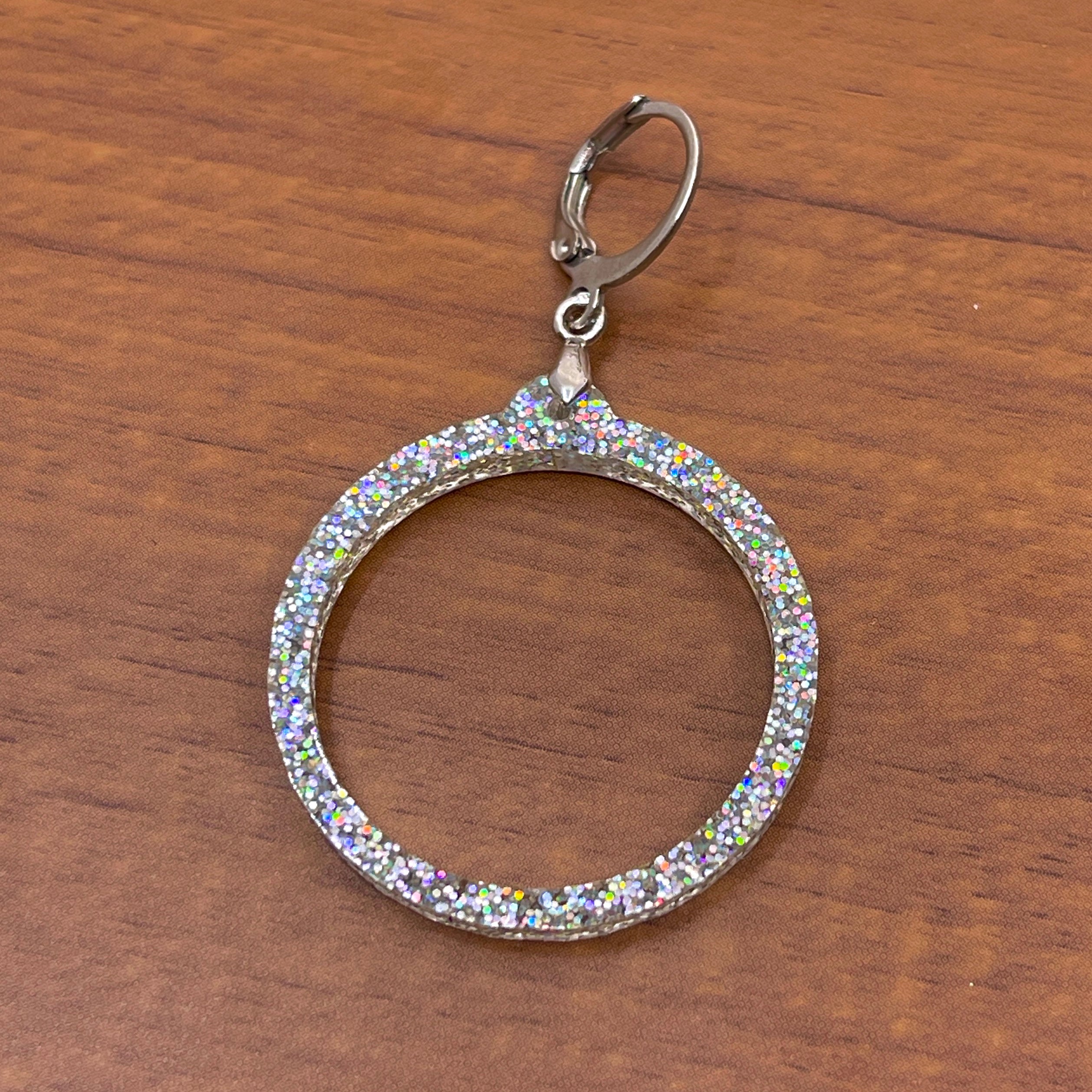 Convertible Collar Tag Base - Ring of O Collar Tag Restrained Grace Holographic SIlver  