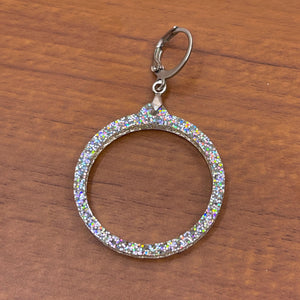 Convertible Collar Tag Base - Ring of O Collar Tag Restrained Grace Holographic SIlver  