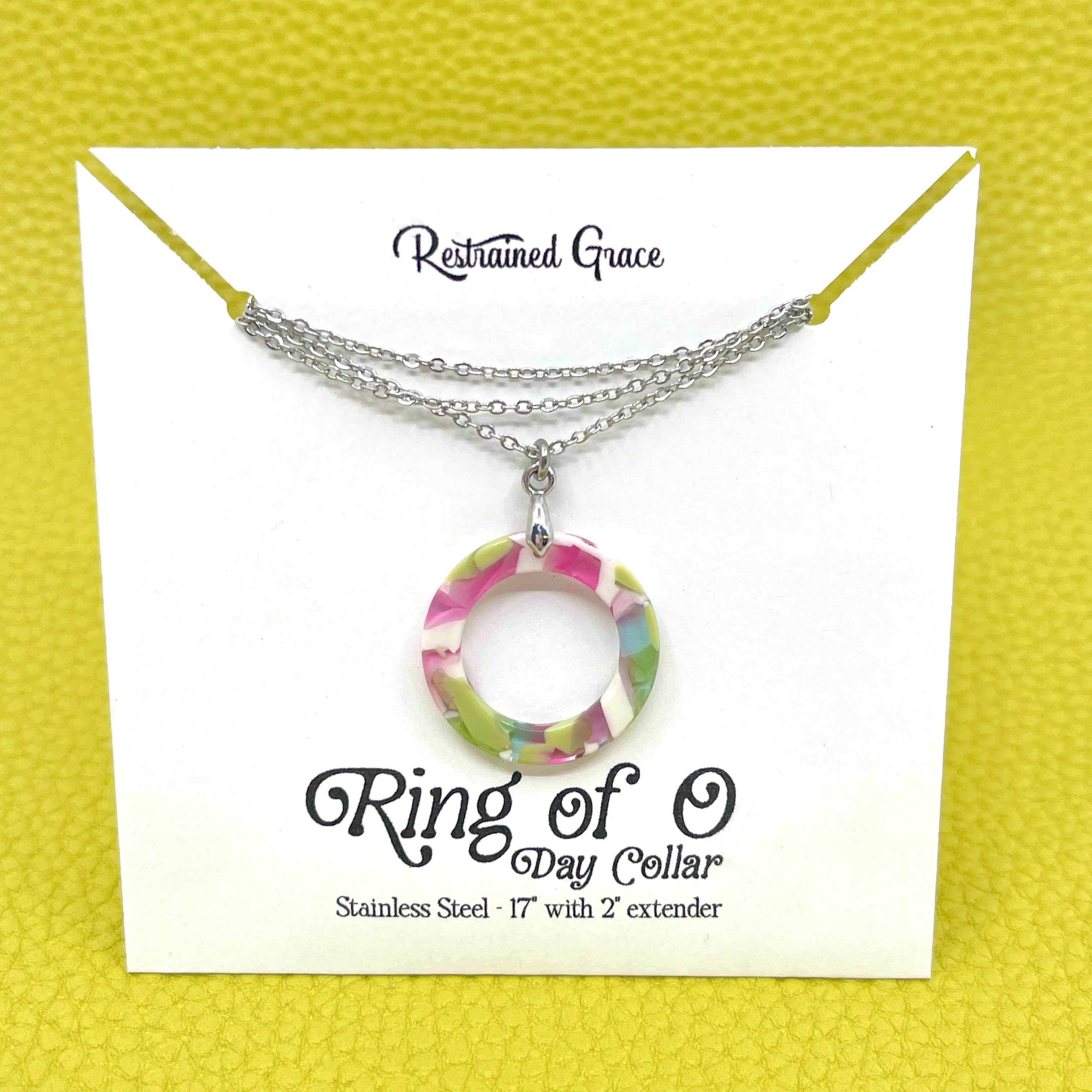 Acetate Ring of O Day Collar - Pink & Green Day Collar Restrained Grace   