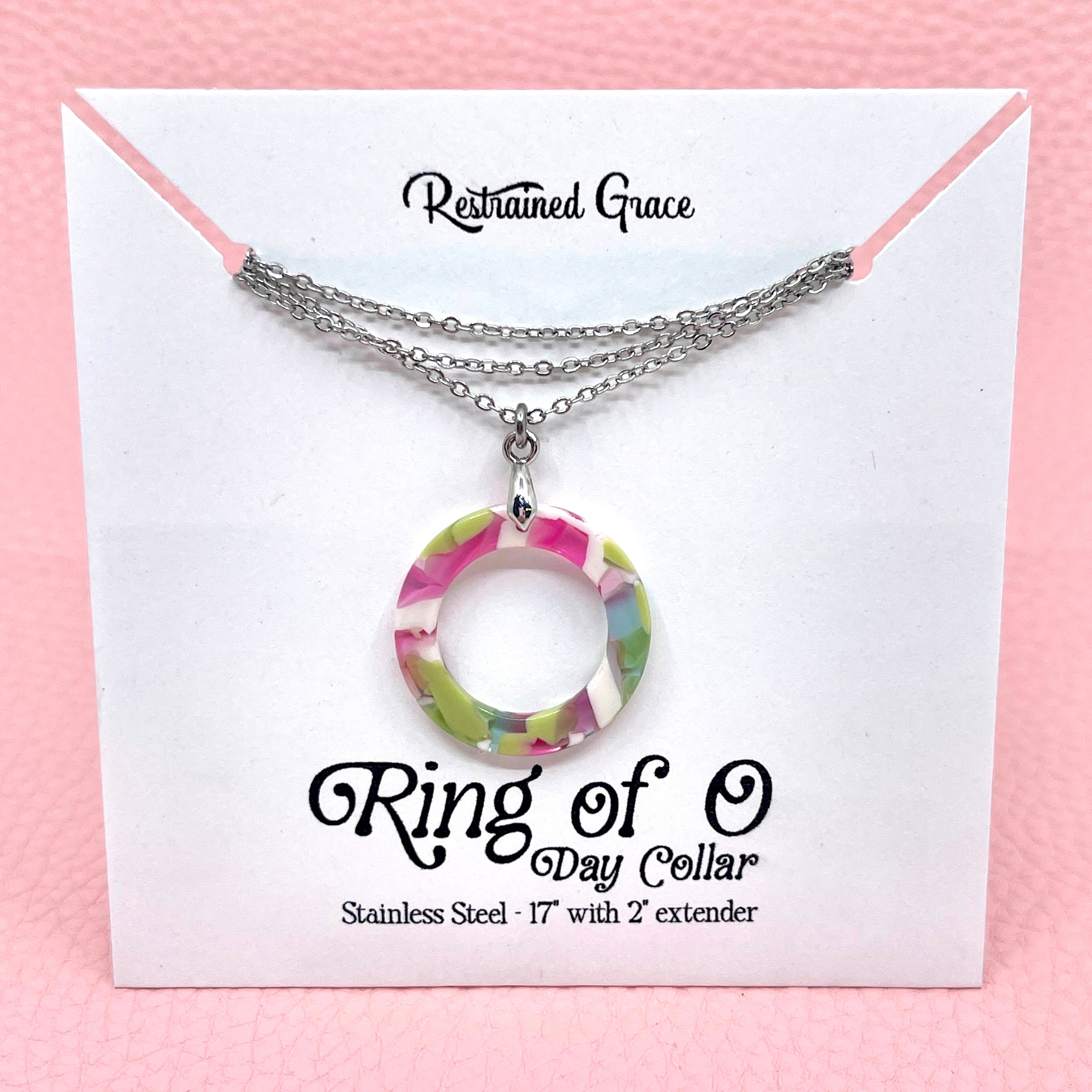 Acetate Ring of O Day Collar - Pink & Green Day Collar Restrained Grace   