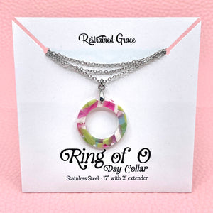 Acetate Ring of O Day Collar - Pink & Green Day Collar Restrained Grace   