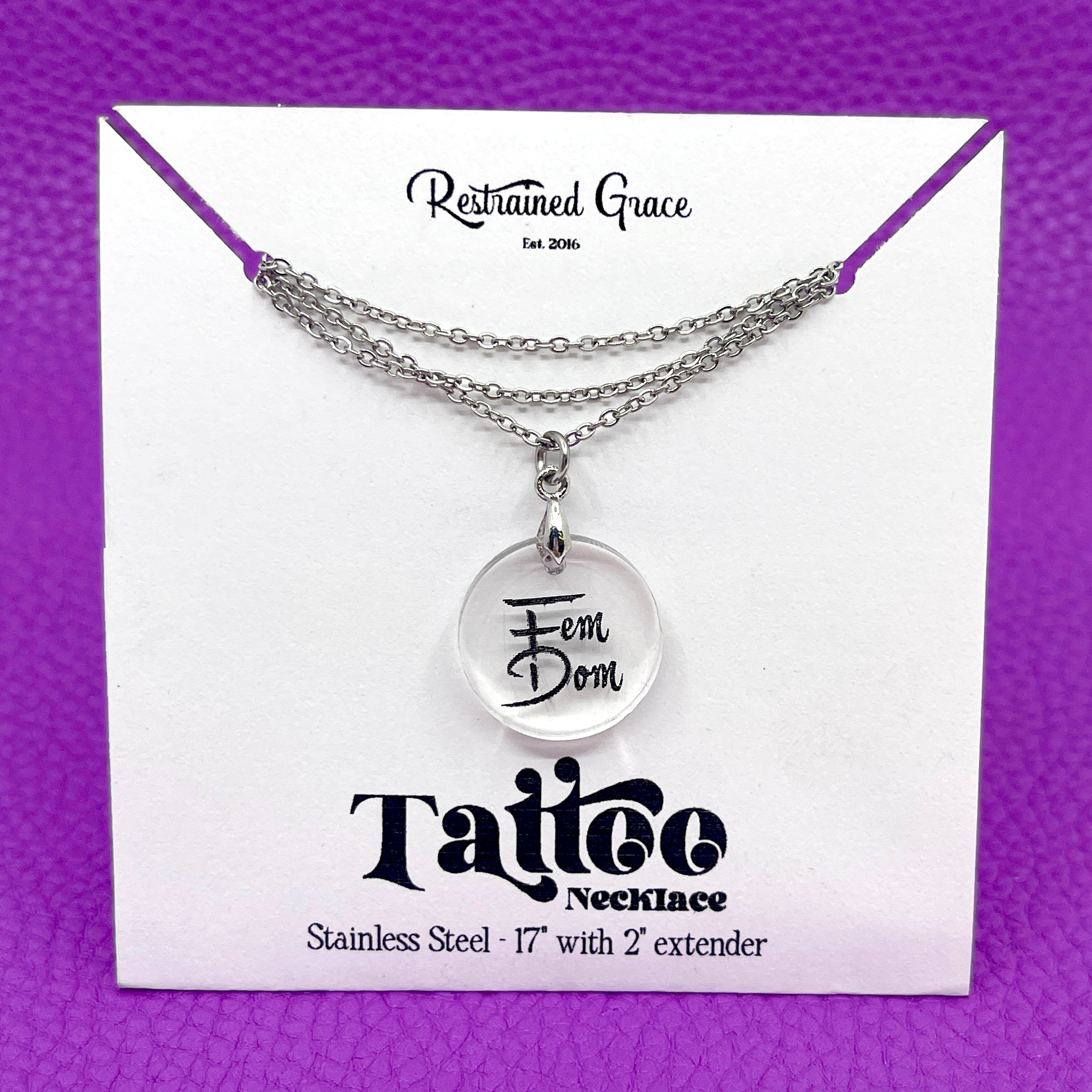 FemDom Mini Tattoo Necklace Necklace Restrained Grace   