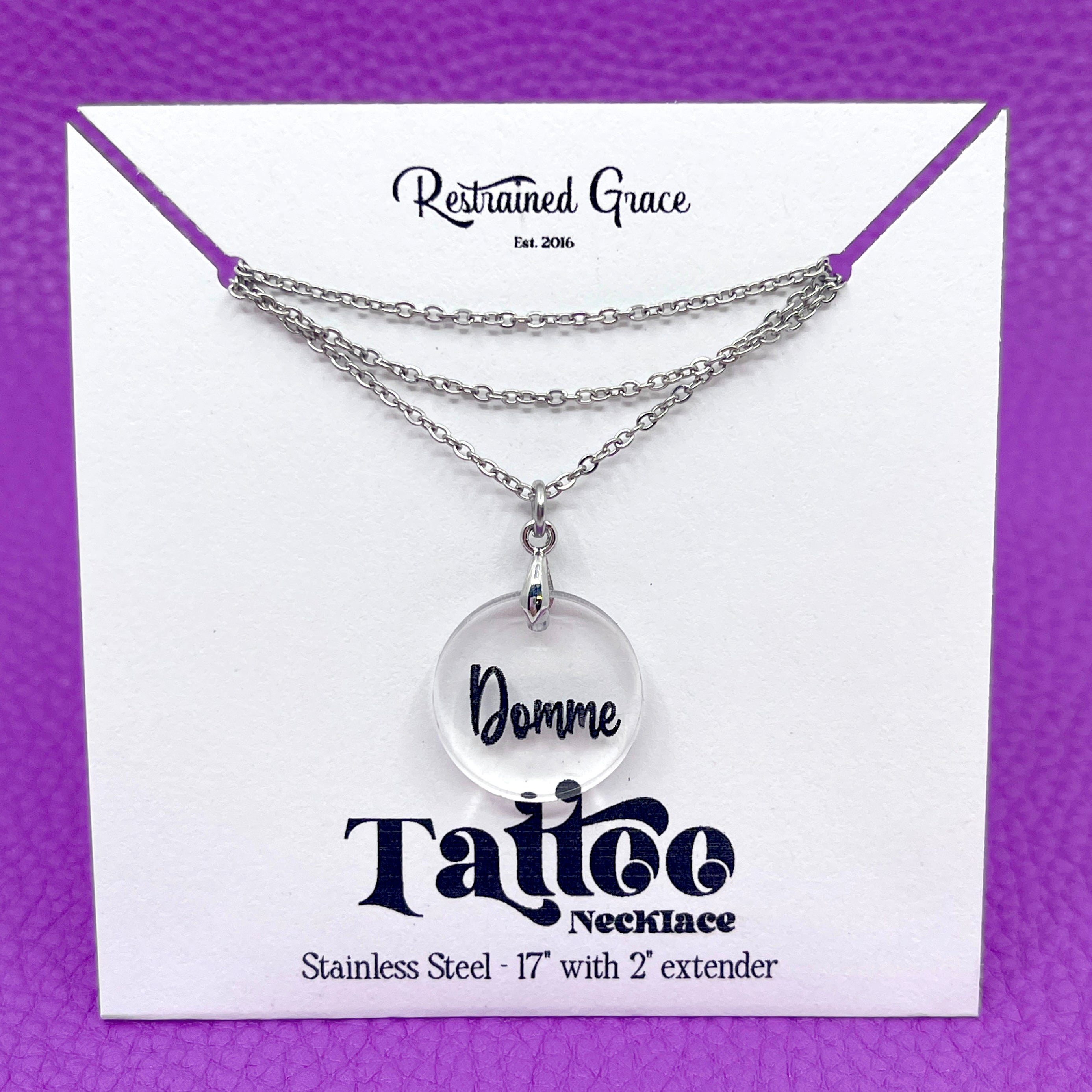 Domme Mini Tattoo Necklace Necklace Restrained Grace   