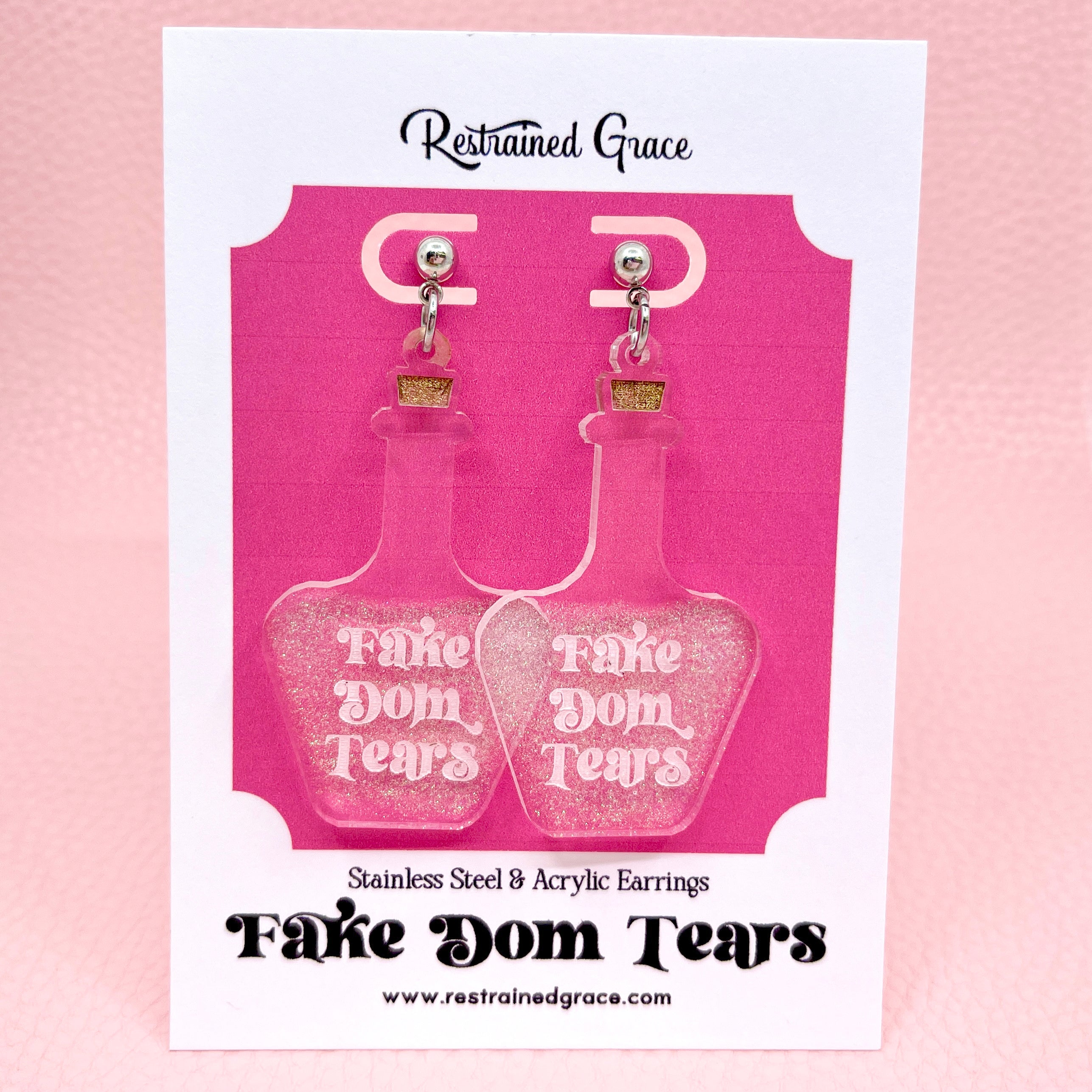 Fake Dom Tears Groovy Potion Bottle Earrings Earrings Restrained Grace   