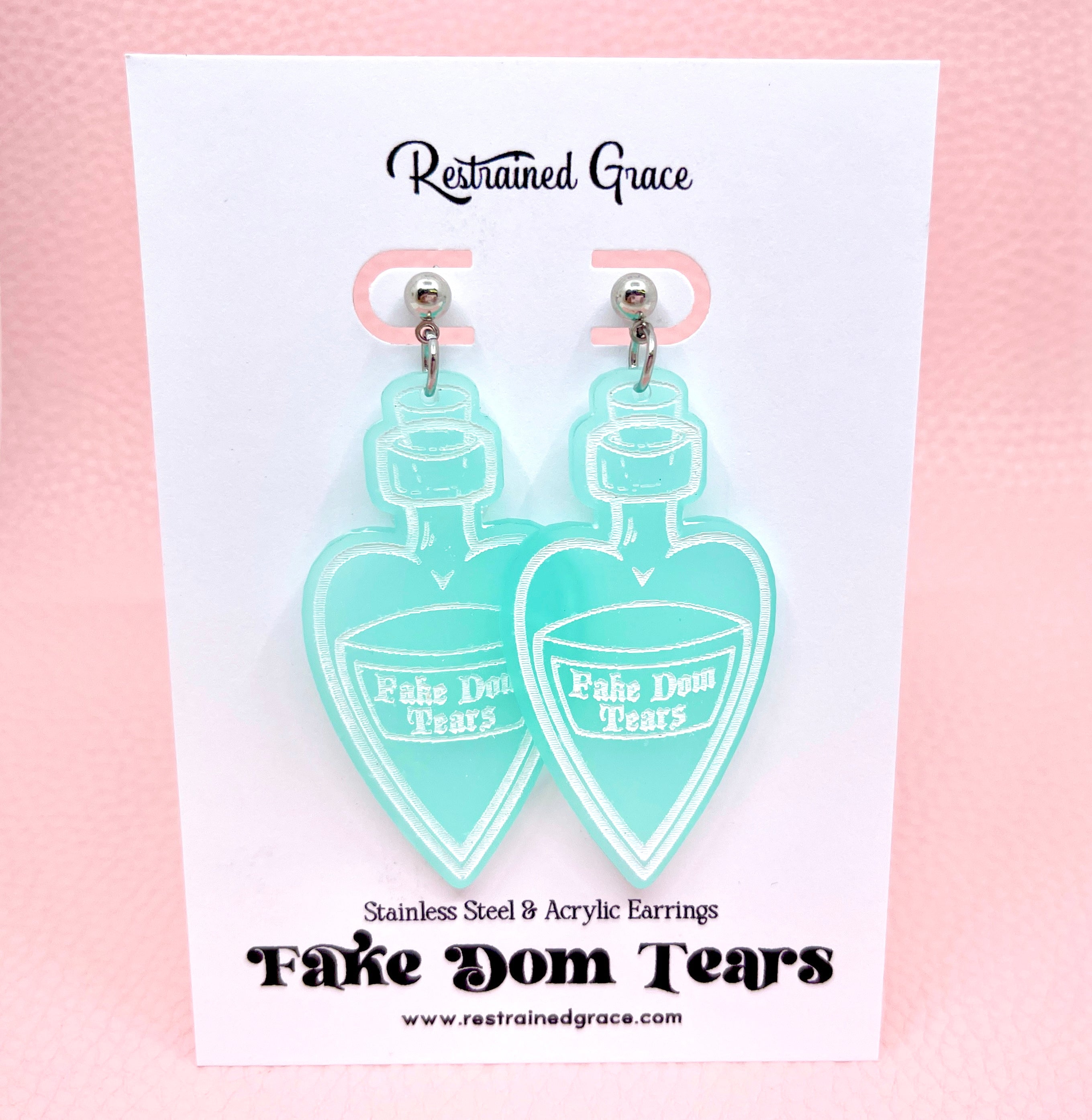 Fake Dom Tears Witchy Bottle Earrings Earrings Restrained Grace   