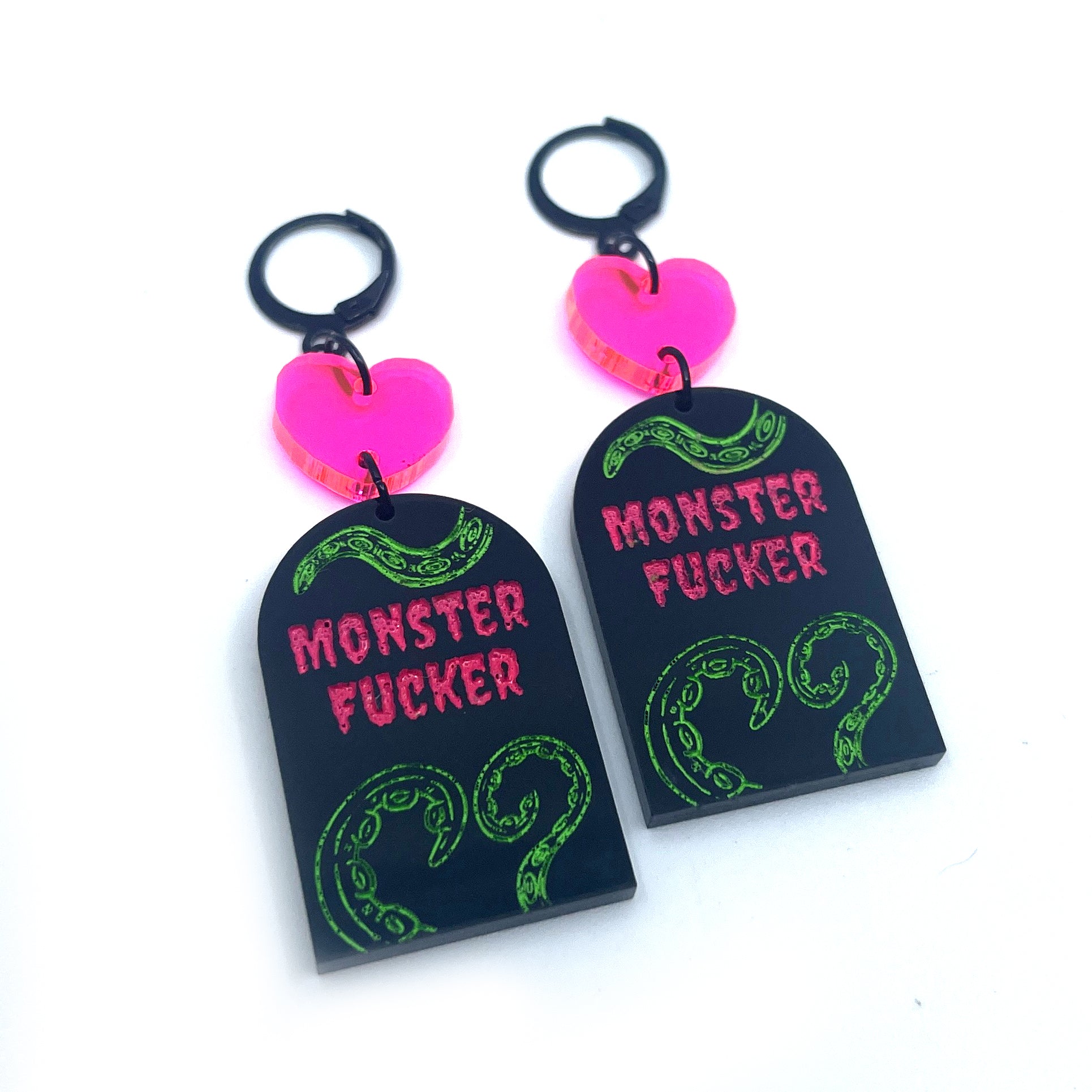 Neon Monster Fucker Tentacle Earrings Earrings Restrained Grace   