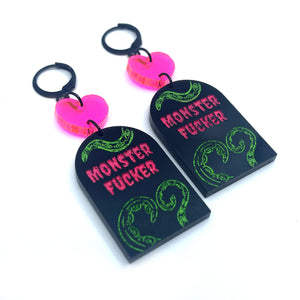 Neon Monster Fucker Tentacle Earrings Earrings Restrained Grace   