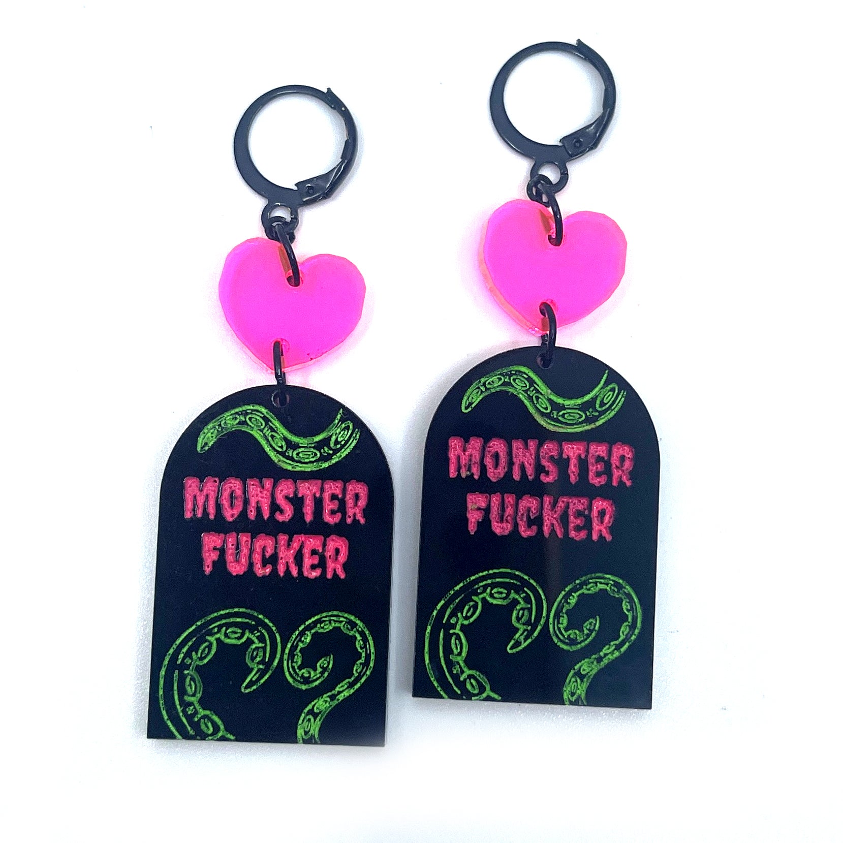 Neon Monster Fucker Tentacle Earrings Earrings Restrained Grace   