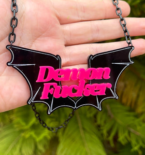 Neon Demon Fucker Statement Necklace Necklace Restrained Grace   