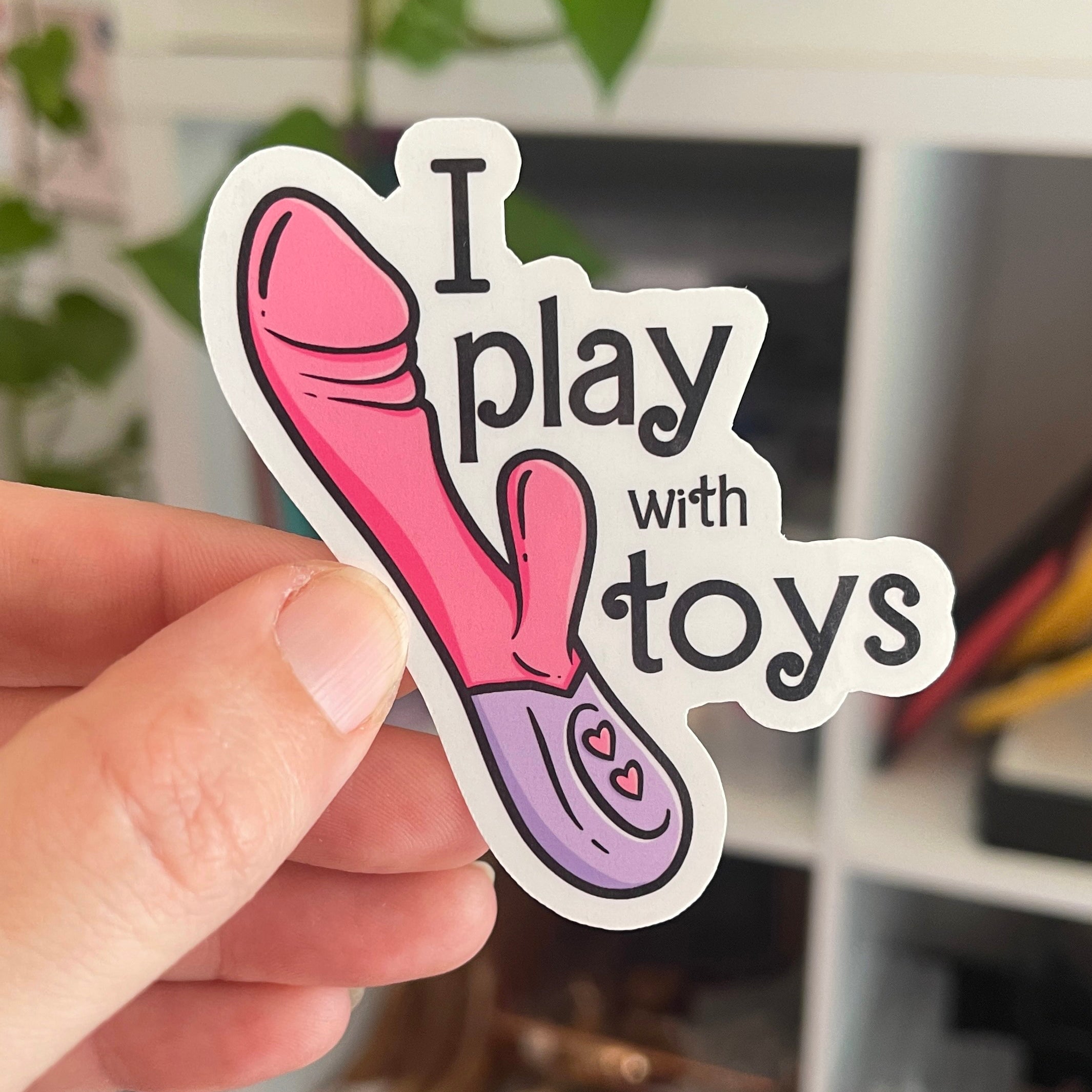 I Play With Toys Bimbo Doll Vibrator Sticker Sticker Restrained Grace   