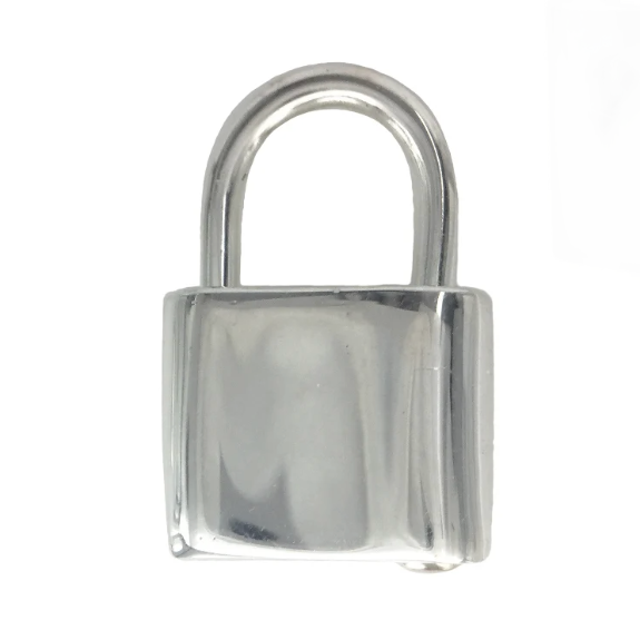 XL Sterling Silver Padlock Spring Clasp Lock Restrained Grace   