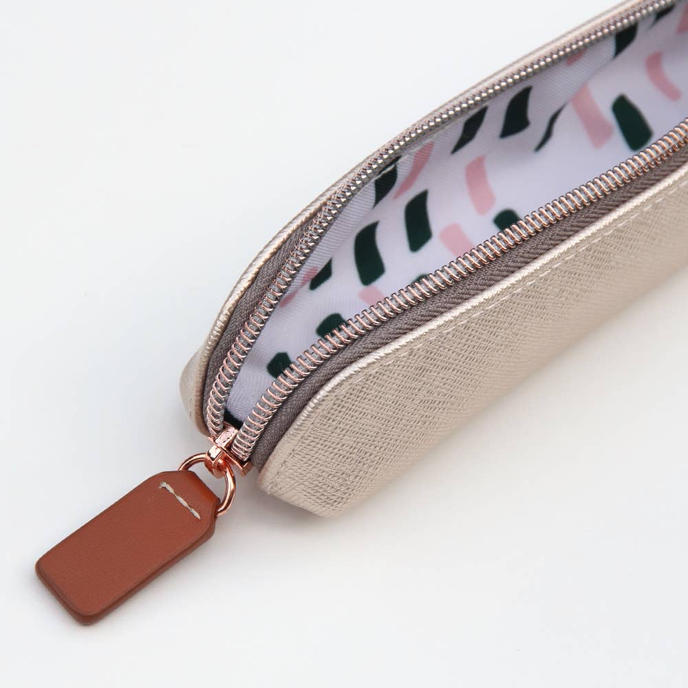 Caroline Gardner - Rose Gold Faux Leather Long Toy/Stash Pouch Bags Caroline Gardner   