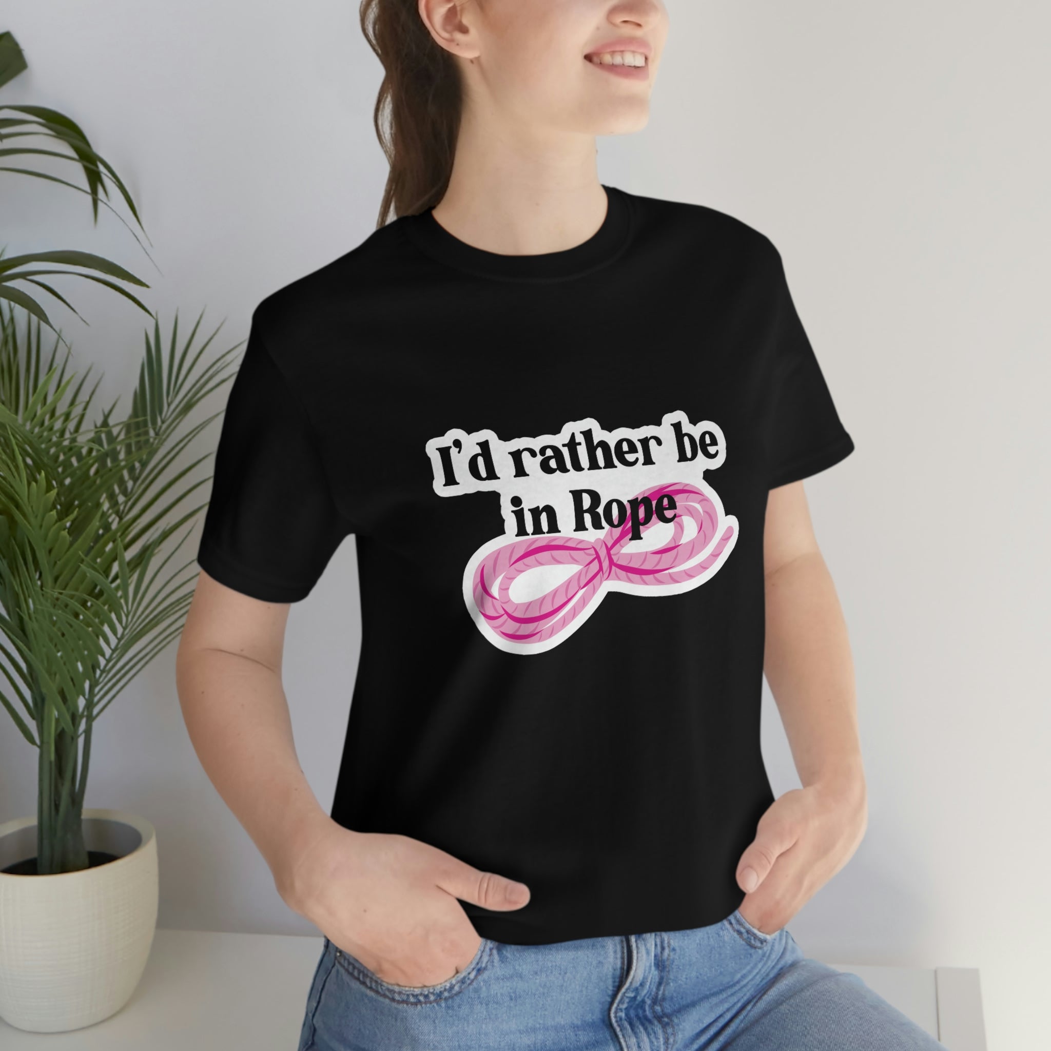 I'd Rather Be in Rope (Pink) Unisex T-Shirt T-Shirt Restrained Grace   