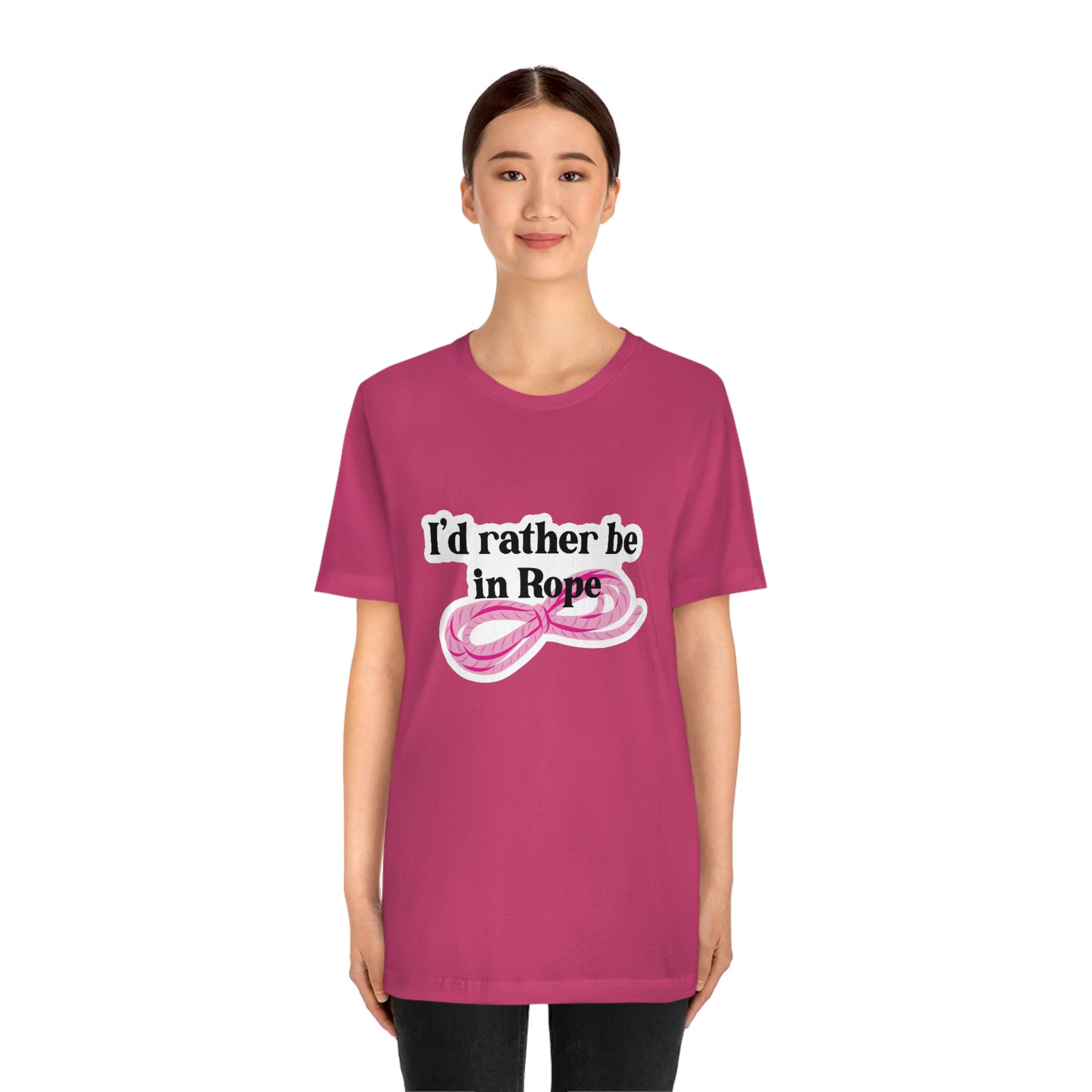 I'd Rather Be in Rope (Pink) Unisex T-Shirt T-Shirt Restrained Grace   