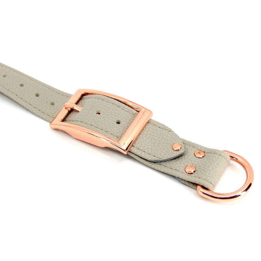 Dove Gray Vegan Leather BDSM Back Strap