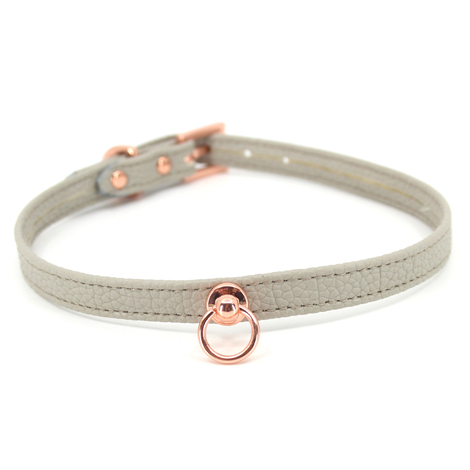 Dove Gray Vegan Mini Bondage Collar - Limited Edition Collar Restrained Grace   