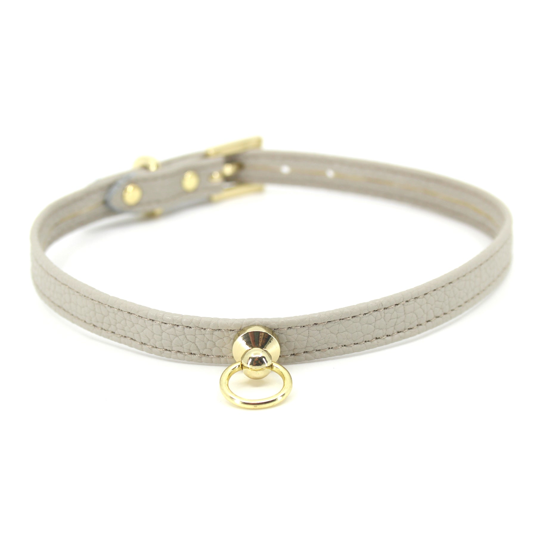 Dove Gray Vegan Mini Bondage Collar - Limited Edition Collar Restrained Grace   