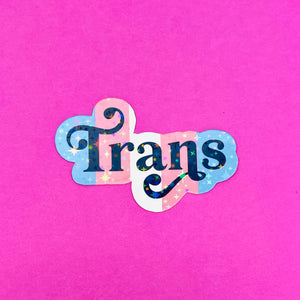 Trans Pride - Sparkle Vinyl Sticker Sticker Restrained Grace   