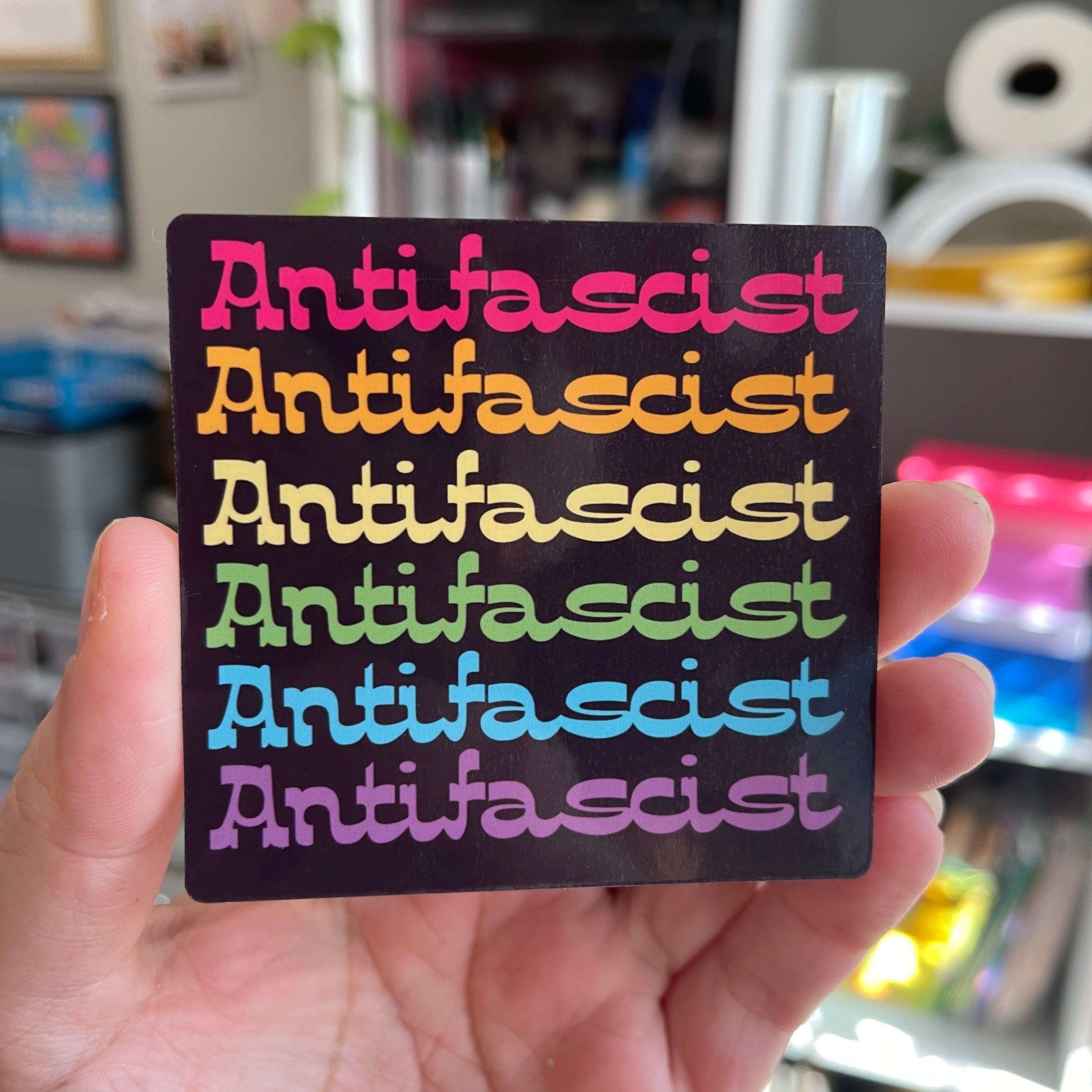 Colorfully Antifascist - Vinyl Sticker Sticker Restrained Grace   