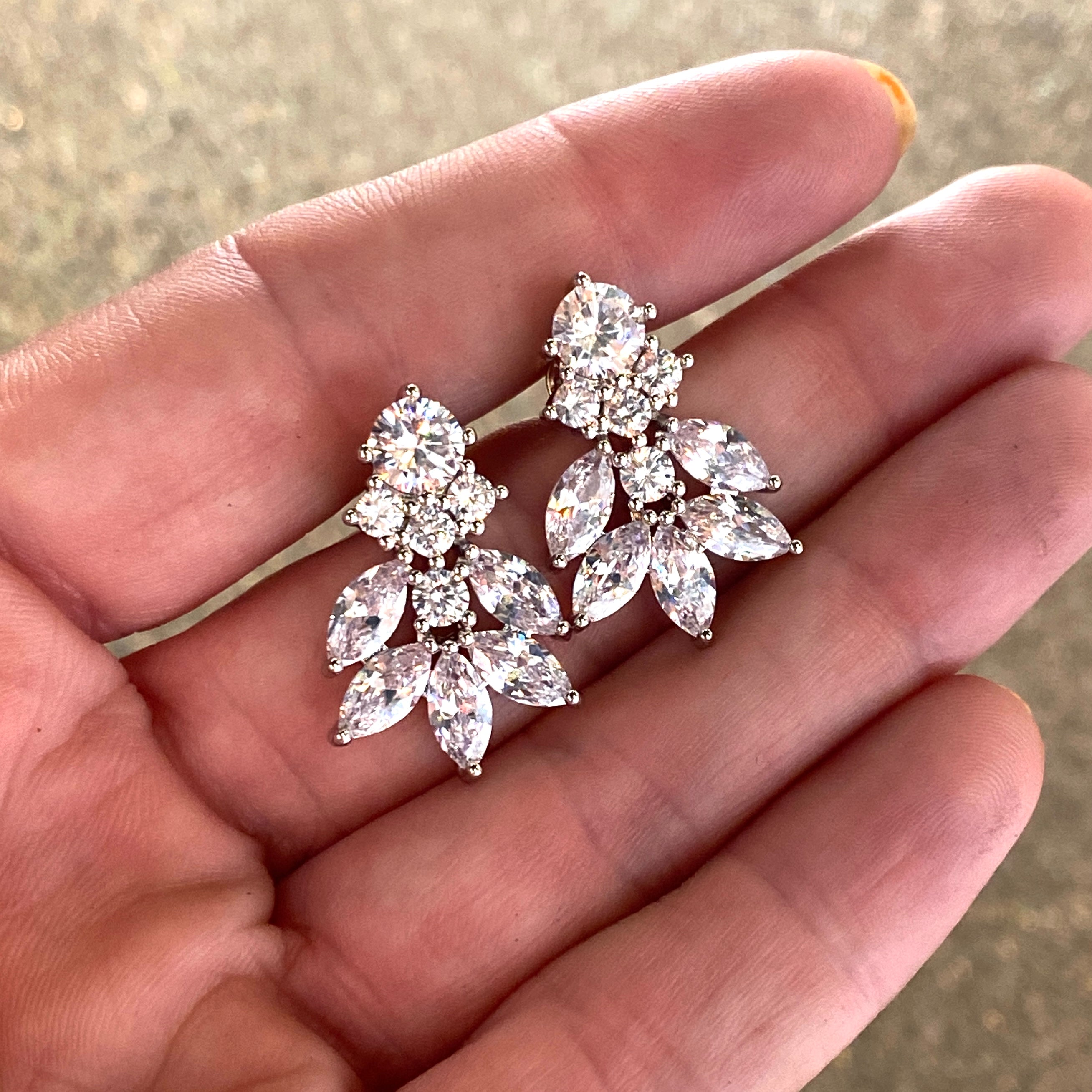 Garden Princess Cubic Zirconia Stud Earrings Earrings Restrained Grace   