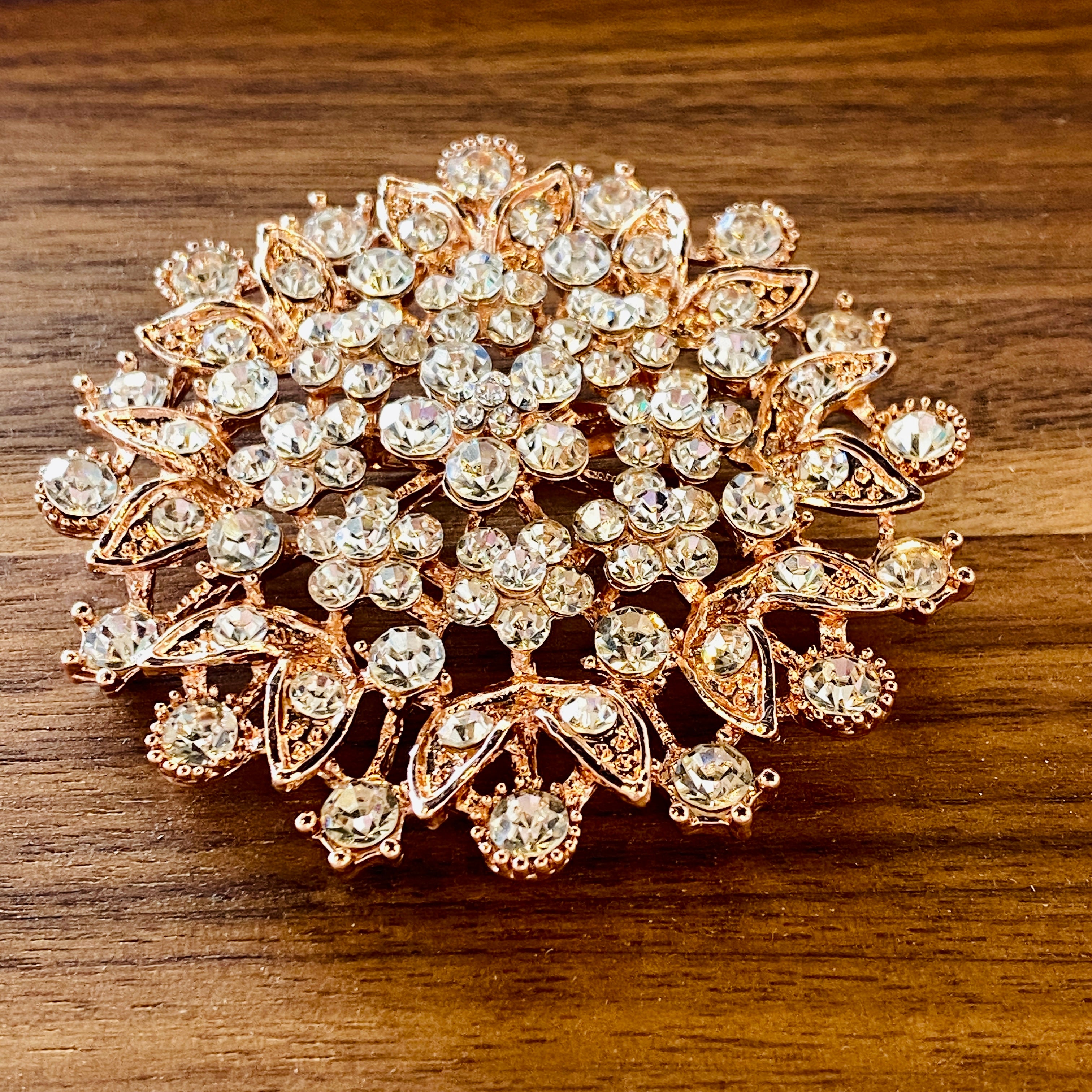 Garden Princess Brooch in Rose Gold and Cubic Zirconia – Restrained Grace