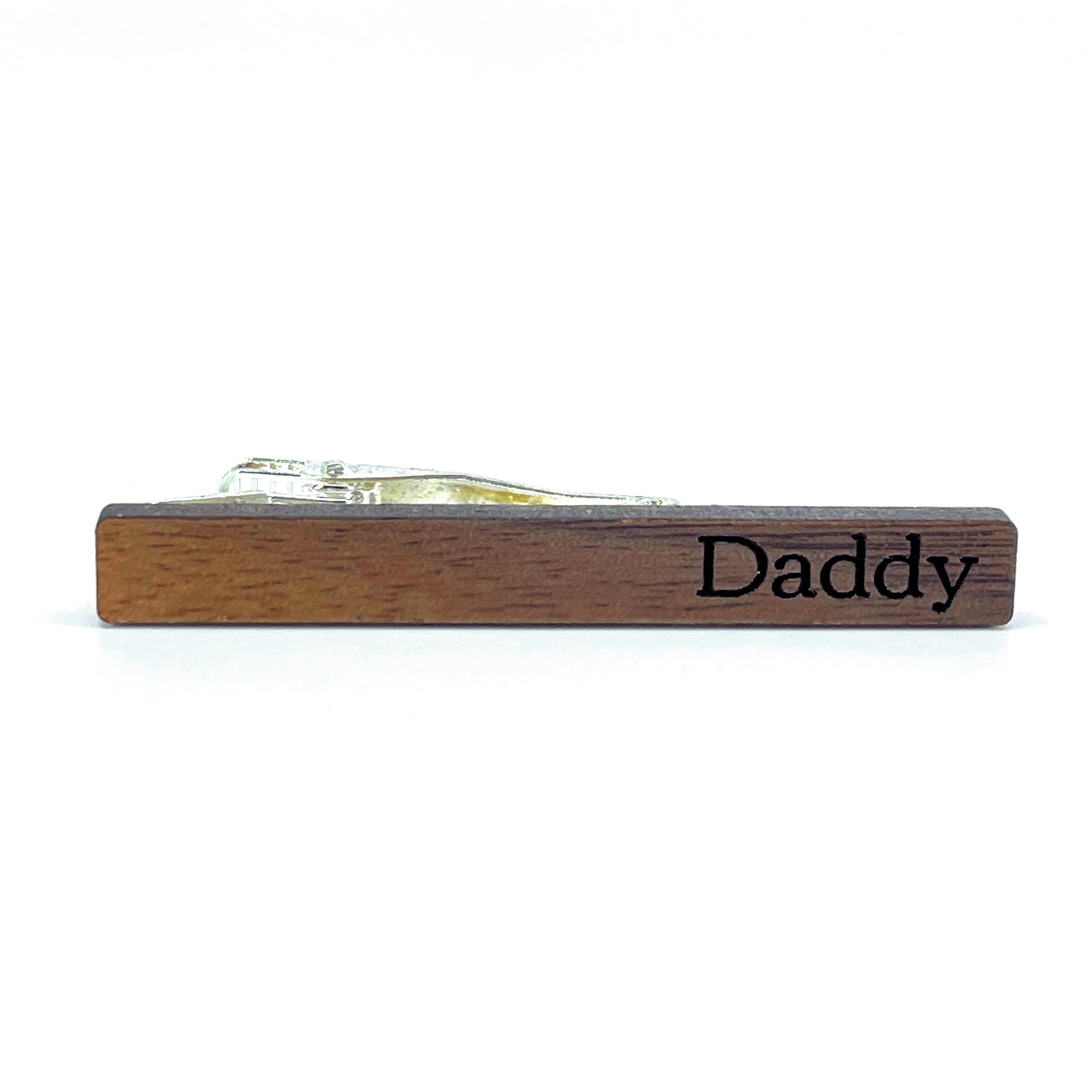 Daddy Walnut Wood Tie Clip Tie Clip Restrained Grace   