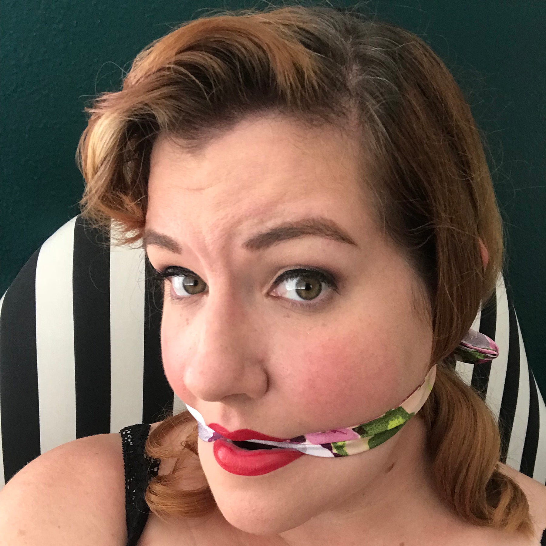 Floral Cleave Gag Bondage Scarf Gag Restrained Grace   