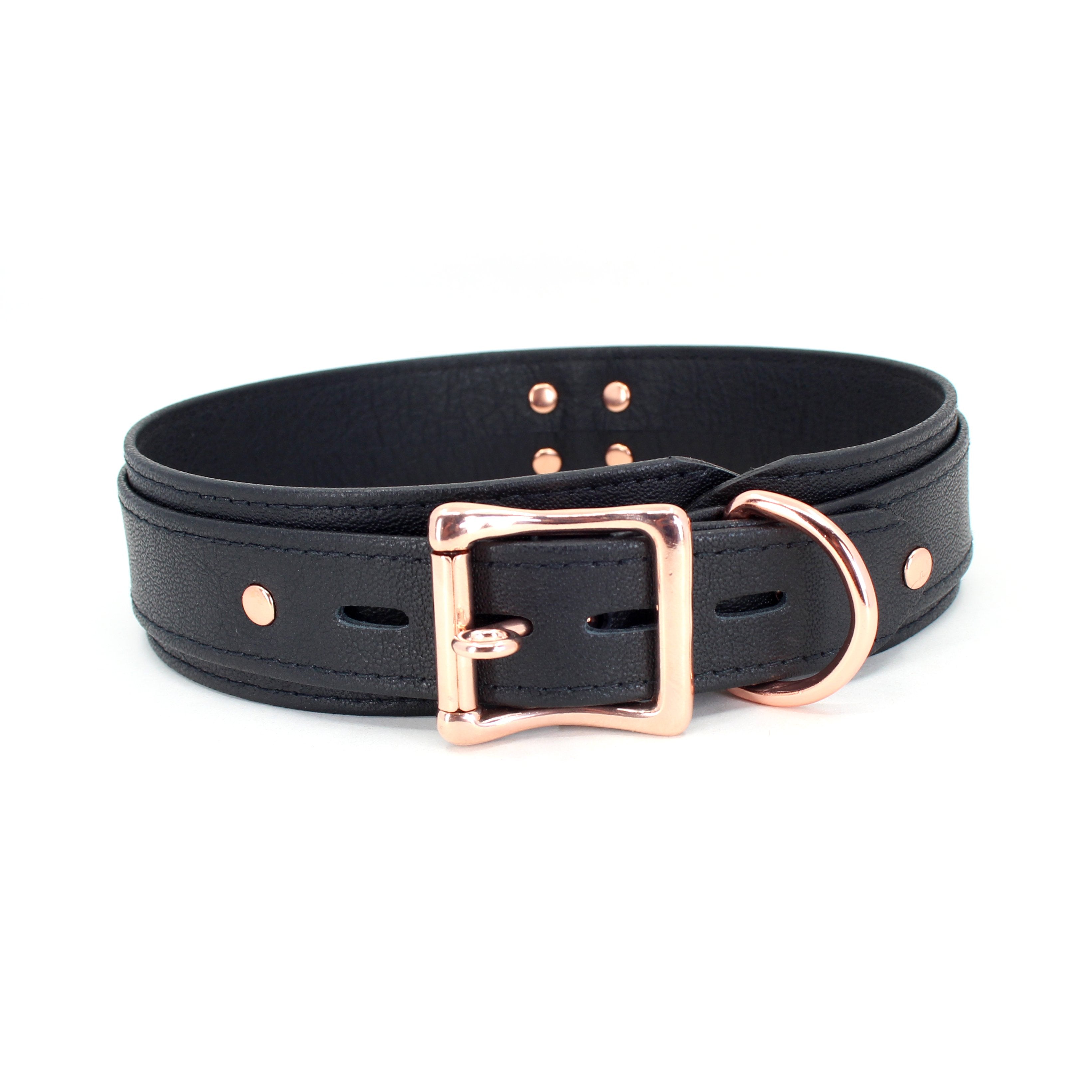 Design Your Own Bold 1.5" Leather Bondage Collar Collar Restrained Grace   