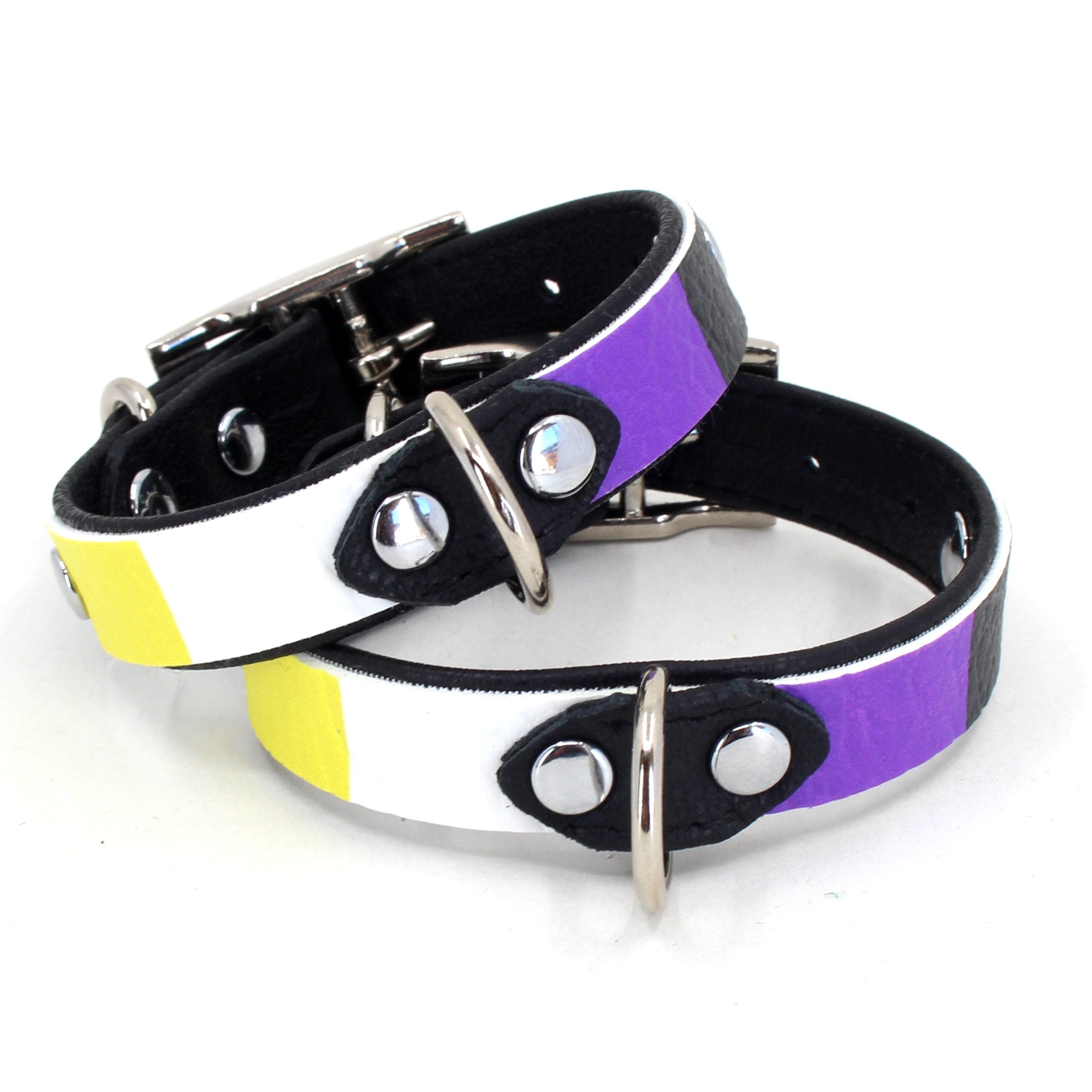 Design Your Own LGBTQ Pride Petite Leather Bondage Cuffs Cuffs Restrained Grace   